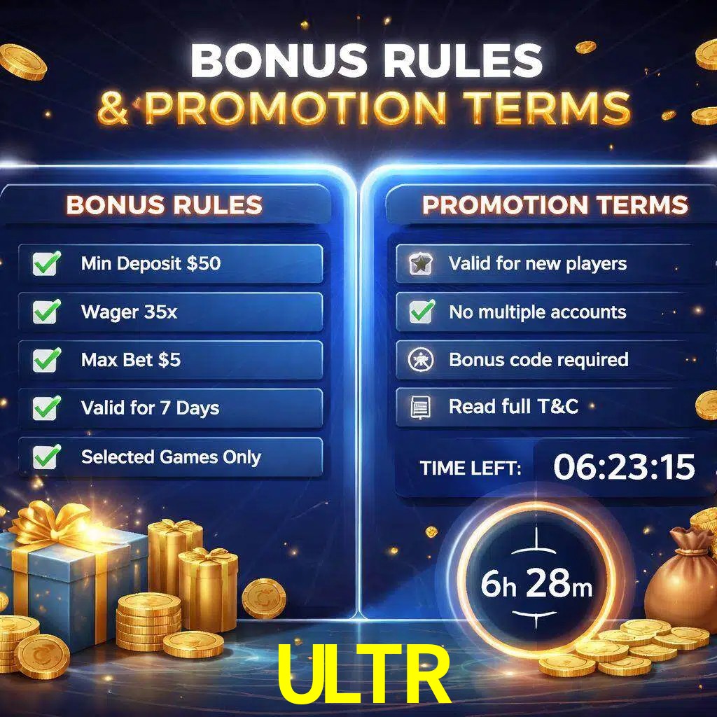 Reglas de promoción ULTR y condiciones de bonos explicadas visualmente