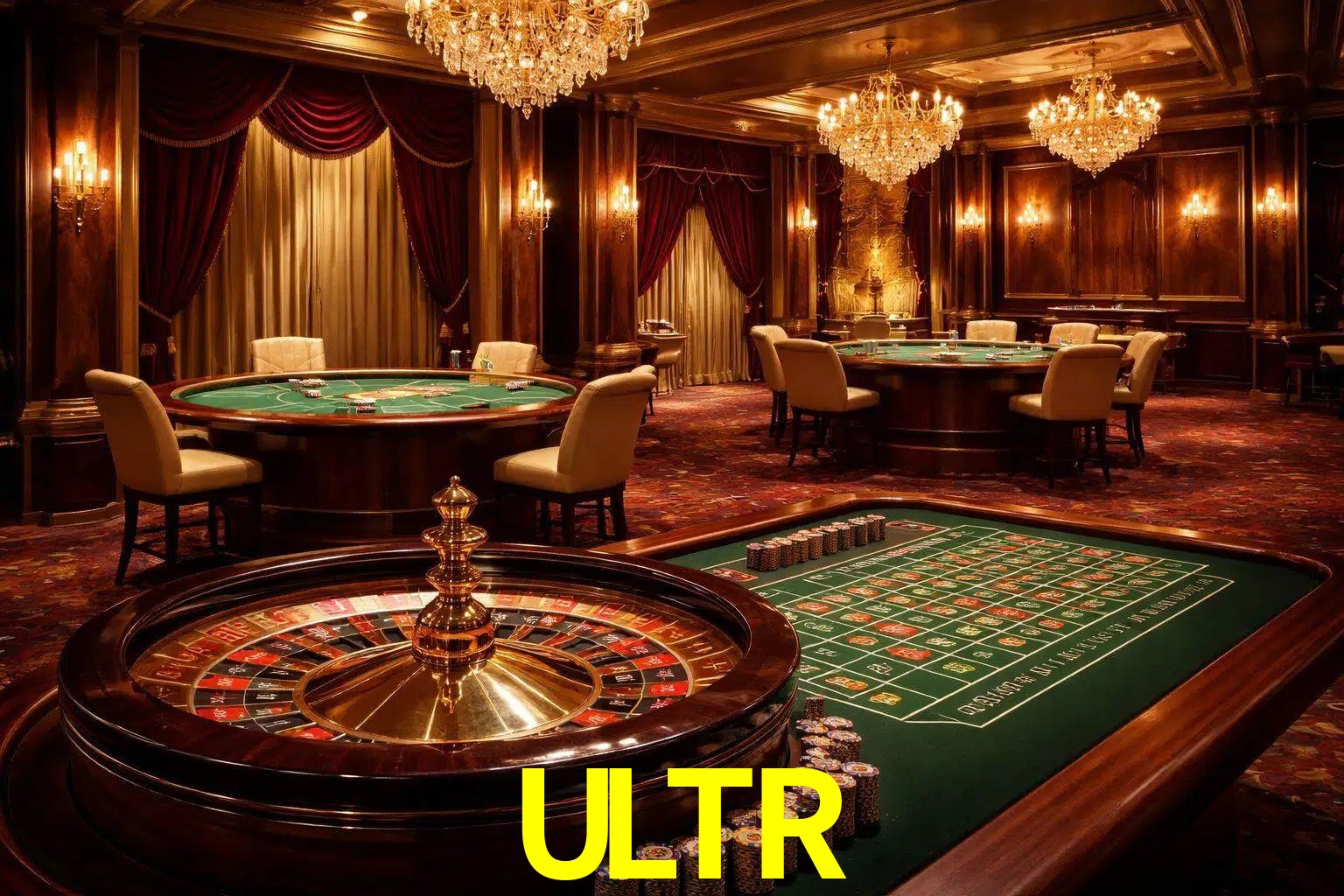 Una escena premium de mesa de casino en vivo con cartas, elementos de ruleta y un ambiente pulido de estudio de transmisión.